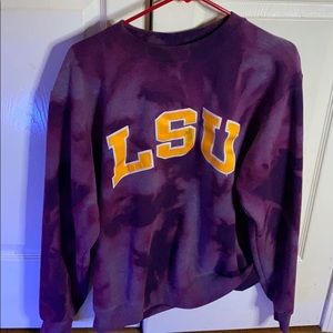 Champion LSU tie dye sweatshirt